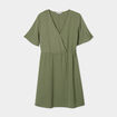 Robe courte col cache-coeur vert kaki femme
