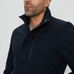 Veste droite courte zippée col montant bleu marine homme