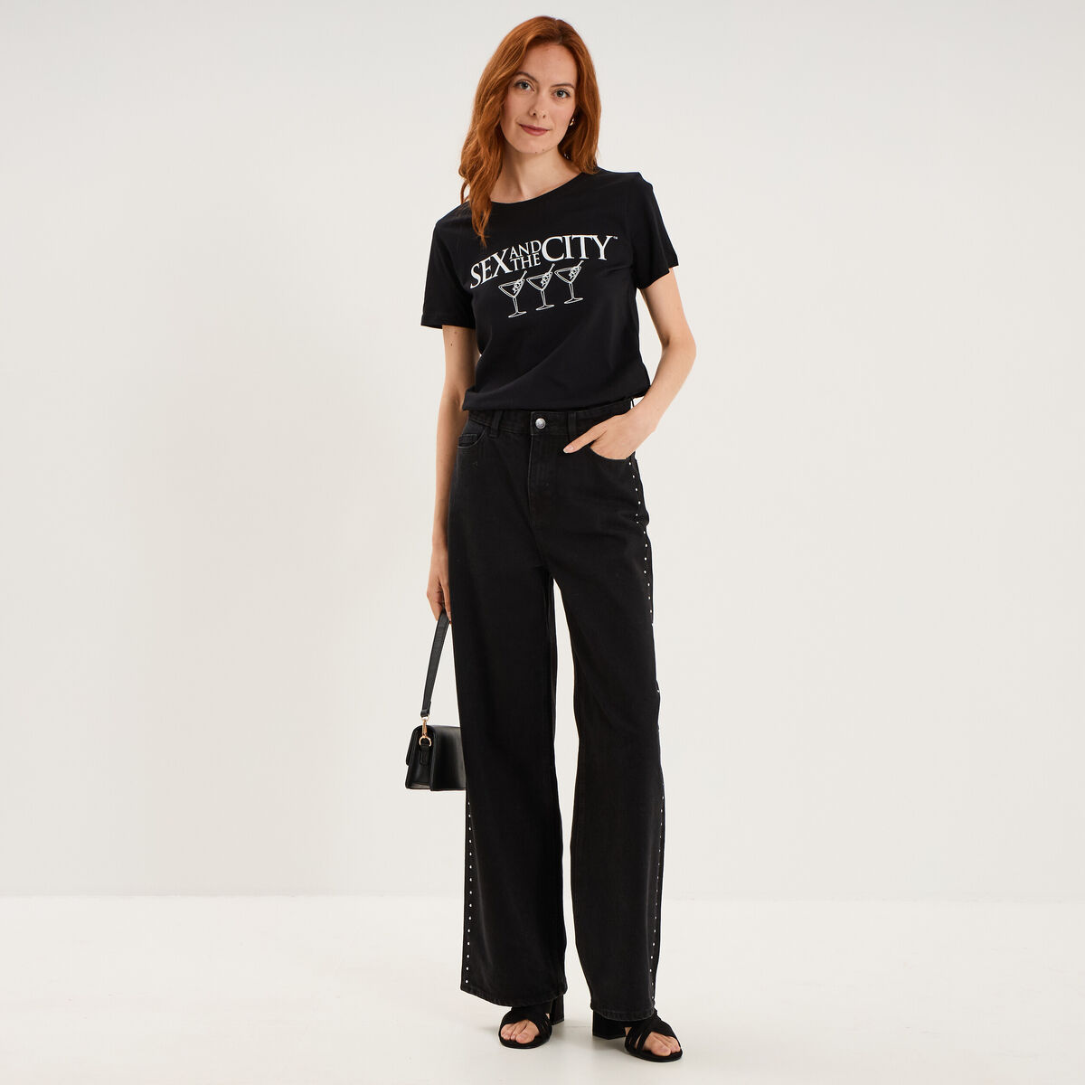T-shirt coton Sex and the City noir femme
