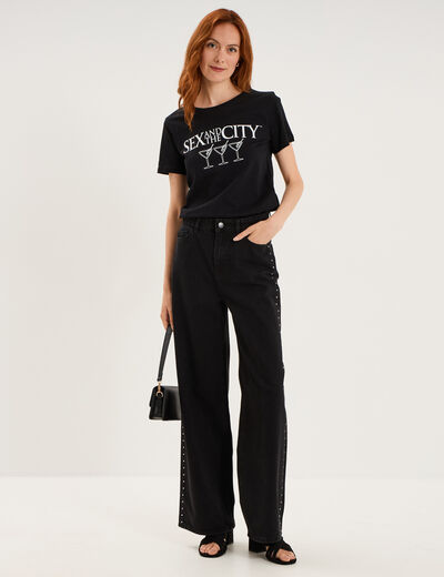 T-shirt coton Sex and the City noir femme