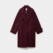 Manteau long boutonn&eacute; violet fonc&eacute; femme grande taille