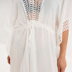 Robe de plage d&eacute;tails macram&eacute; ivoire femme