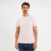 T-shirt droit en coton manches courtes rose clair homme
