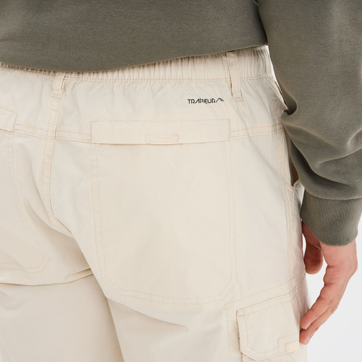 Pantalon cargo slim coton beige homme