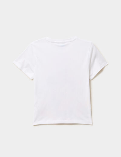 T-shirt coton manches courtes Minnie blanc fille