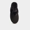 Chaussons mules fourr&eacute;s noir femme