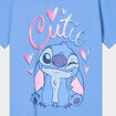 T-shirt manches courtes coton Stitch bleu fille