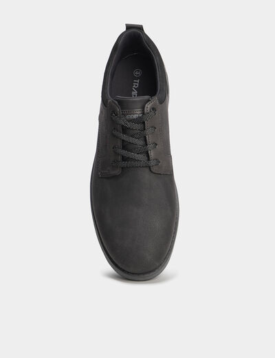Derbies &agrave; lacets effet similicuir gris homme