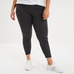 Legging avec taille &eacute;lastiqu&eacute;e gris fonc&eacute; femme grande taille