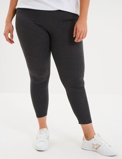 Legging avec taille &eacute;lastiqu&eacute;e gris fonc&eacute; femme grande taille