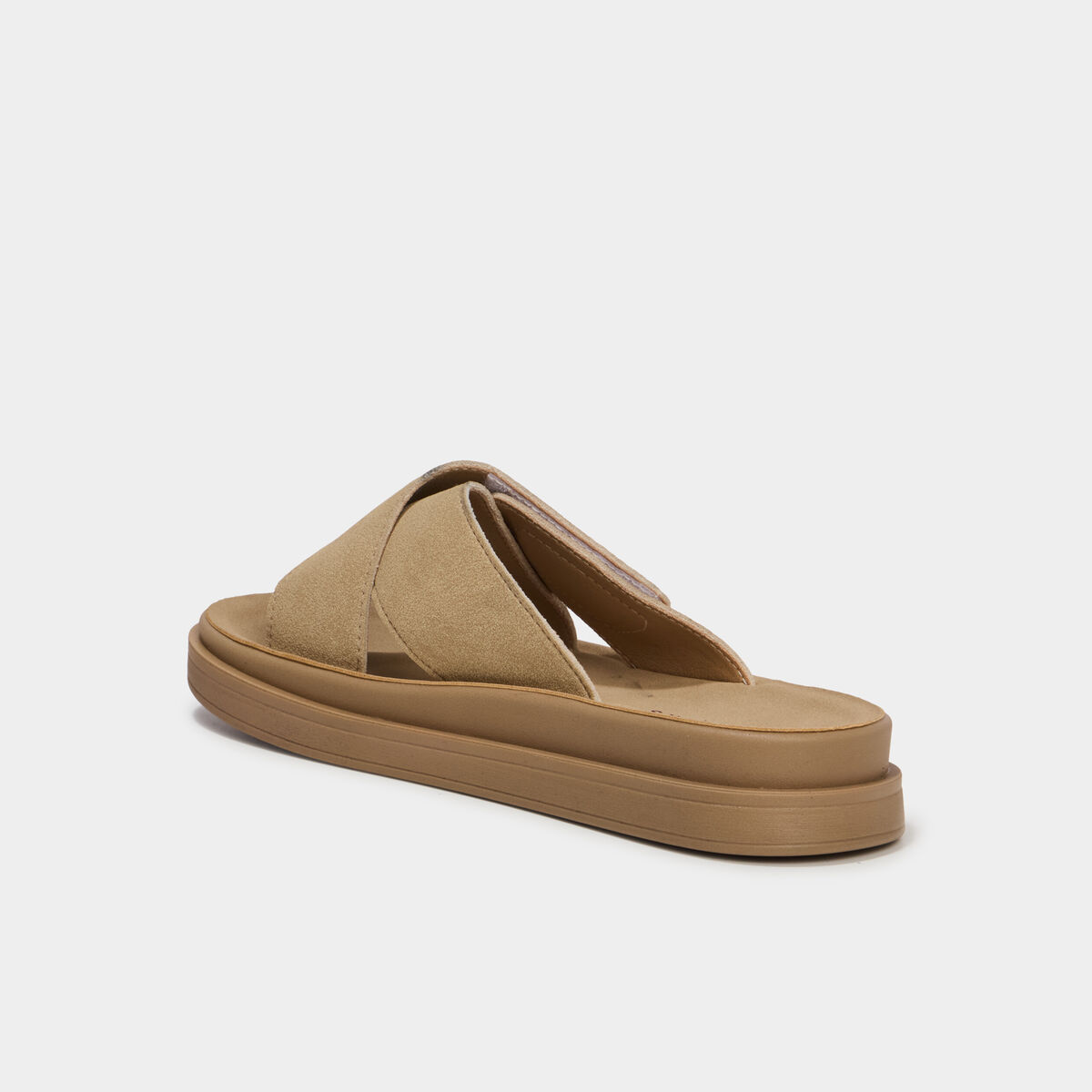 Mules &agrave; scratchs effet su&eacute;dine sable femme