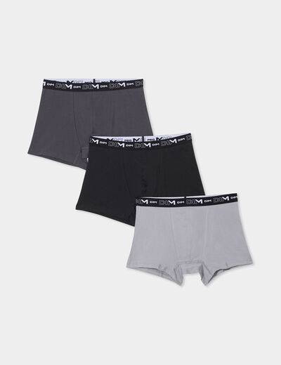 Lot 3 boxers coton stretch DIM gris homme