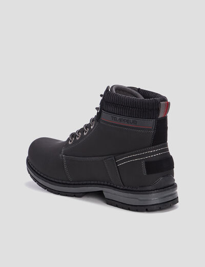 Bottines semelle crant&eacute;es noir homme