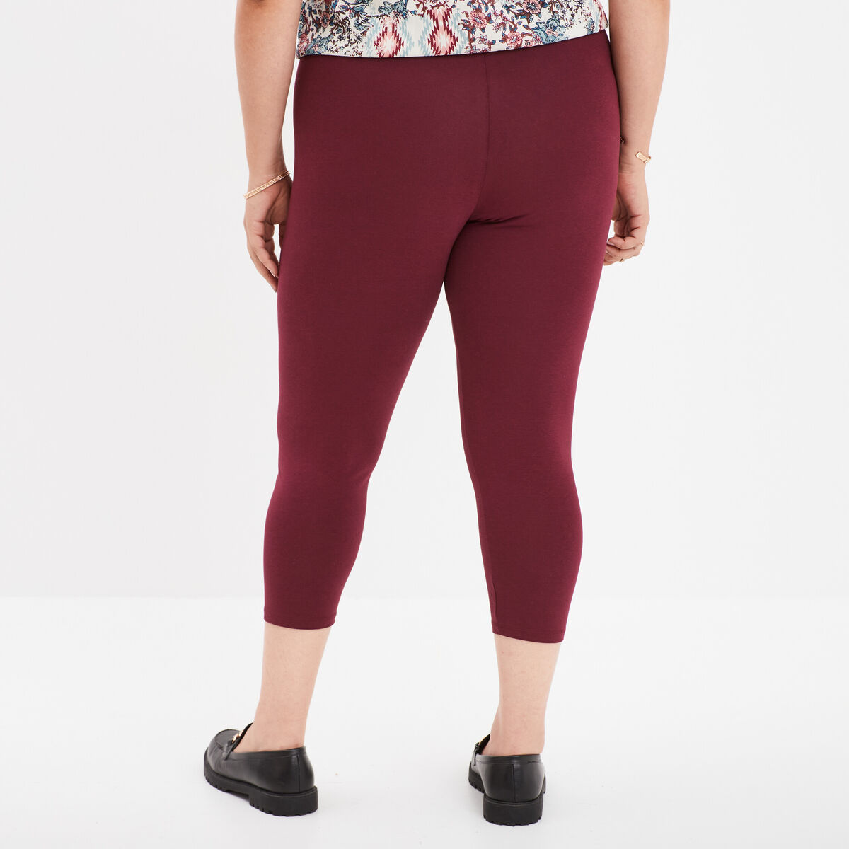 Leggings 7/8ème bordeaux femme grande taille