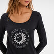 Ensemble pyjama pantalon et t-shirt noir femme
