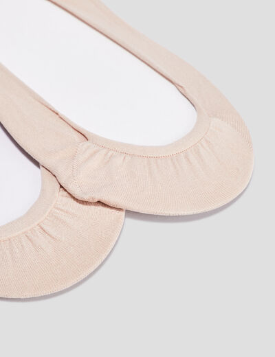 Lot de 2 chaussettes invisibles beige femme