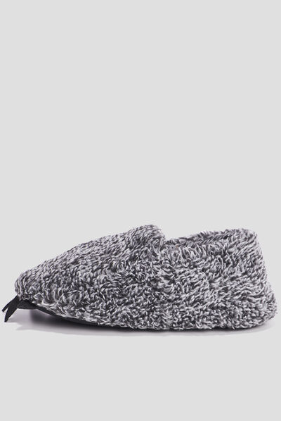 Chaussons en imitation fourrure gris garçon
