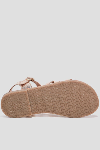 Sandales en cuir Creeks jaune or fille