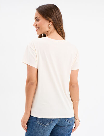 T-shirt Fête des mères oversize coton creme femme