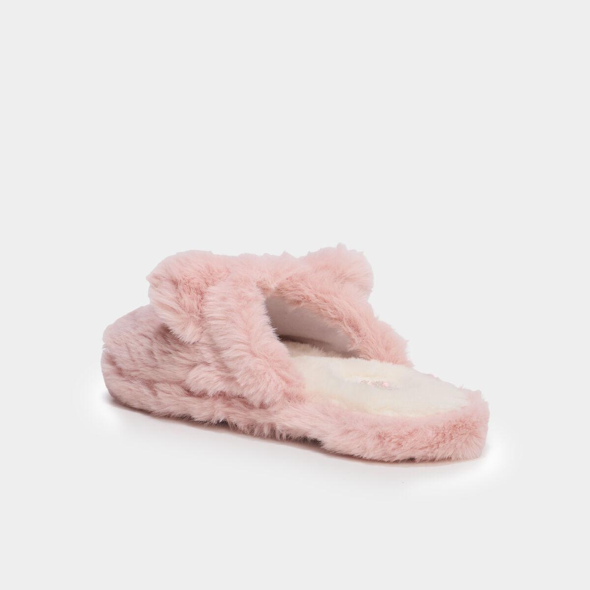 Chaussons mules effet fausse fourrure mauve fille