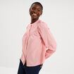 Blouse droite manches longues coton rose femme