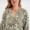 Blouse manches 3/4 ballons col tunisien blanc femme
