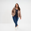 T-shirt col en V manches courtes bleu foncé femme grande taille