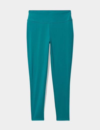 Legging taille élastiquée vert émeraude femme