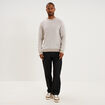 Pull col rond manches longues gris clair homme