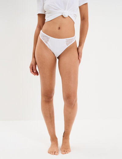 String coton majoritaire blanc femme