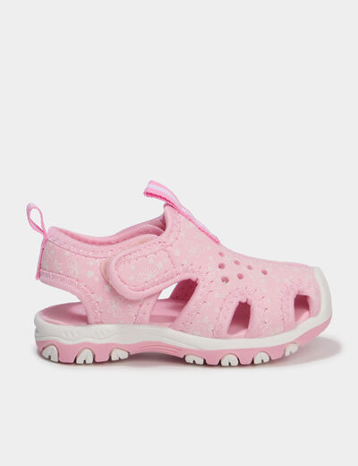 Sandales &agrave; scratchs rose b&eacute;b&eacute; fille