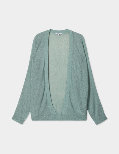 Gilet manches chauves-souris bleu gris femme