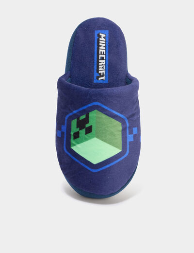 Chaussons mules Minecraft bleu gar&ccedil;on