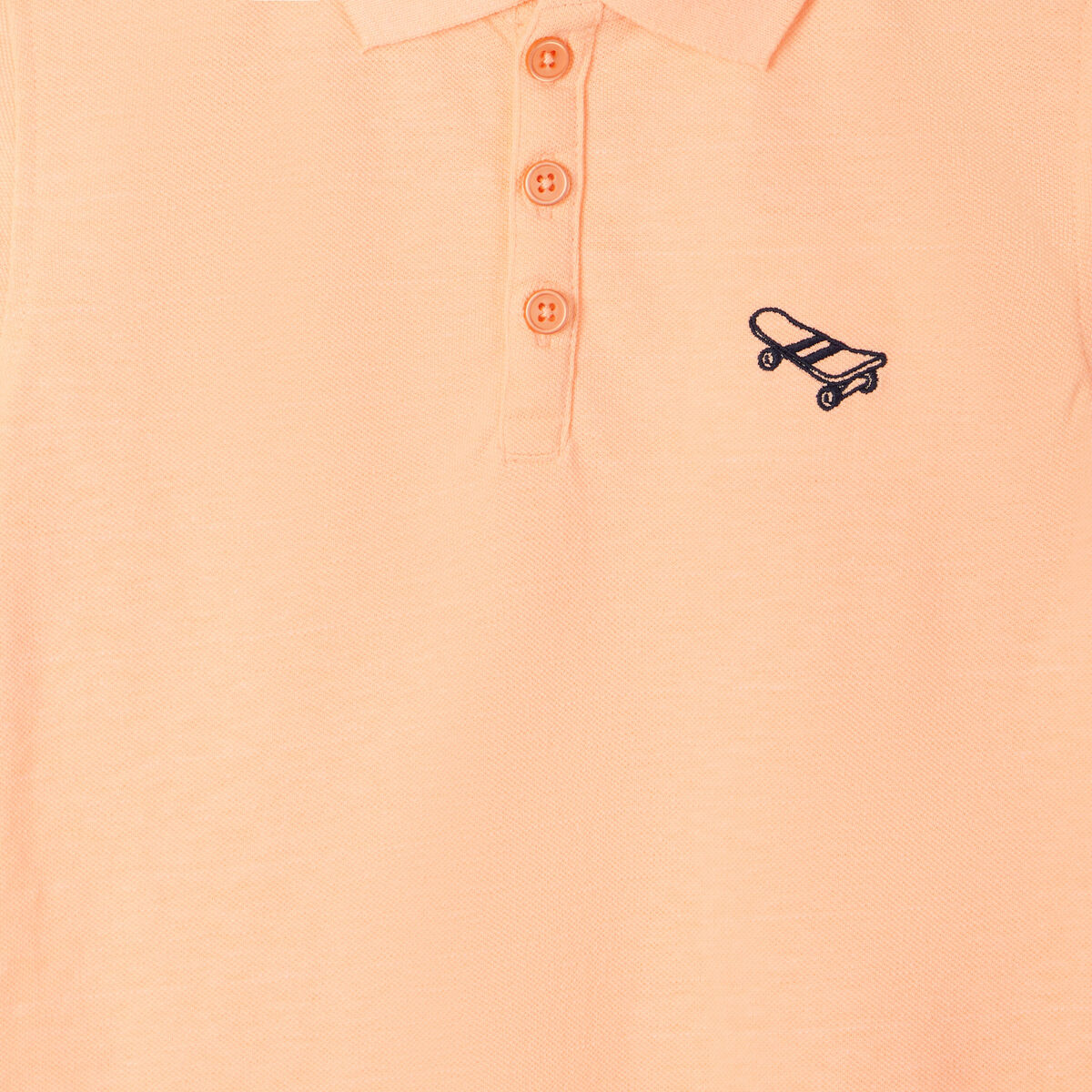 Polo manches courtes &agrave; d&eacute;tail brod&eacute; orange fluo gar&ccedil;on