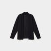 Blazer court col ch&acirc;le manches longues noir femme