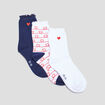 Lot 3 paires chaussettes bleu marine femme