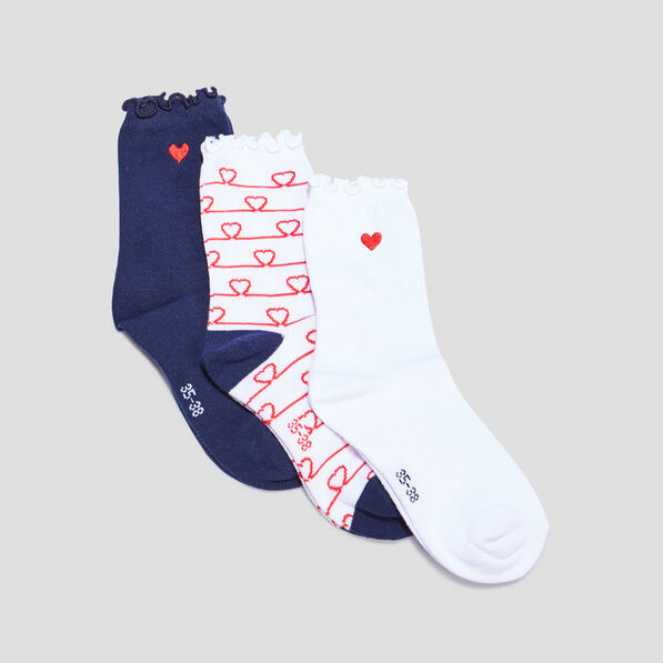 Lot 3 paires chaussettes bleu marine femme