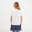 T-shirt manches courtes col en V coton blanc femme