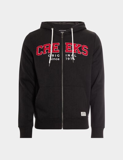 Sweat zippé à capuche Creeks noir homme