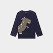 Pull col rond manches longues coton bleu marine bébé garçon