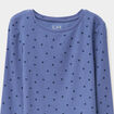 T-shirt côtelé manches longues coton bleu gris fille
