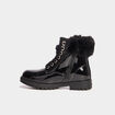 Bottines vernies bords fausse fourrure noir fille