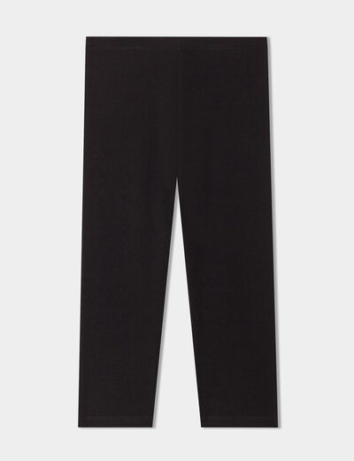 Legging 3/4 coton taille élastiquée noir fille