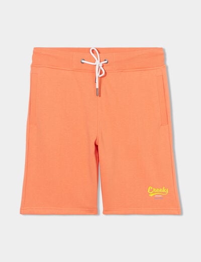 Short de jogging droit à coulisse orange homme