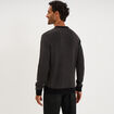 Pull c&ocirc;tel&eacute; col rond manches longues noir homme