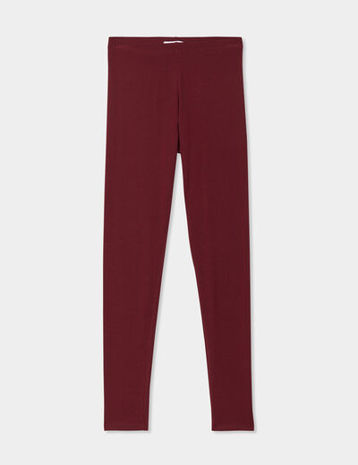 Legging long taille haute bordeaux femme