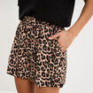 Short fluide taille &eacute;lastiqu&eacute;e beige femme