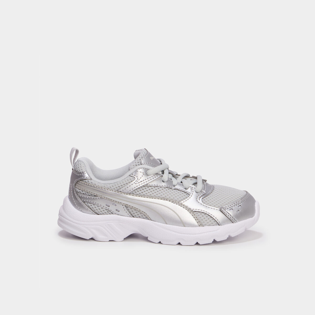 Baskets running &agrave; lacets Puma Milenio gris argent fille