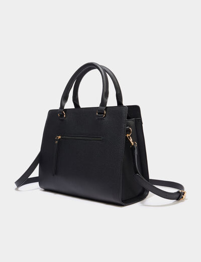 Sac &agrave; main avec boucle devant noir femme