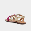 Sandales multibrides en cuir jaune or fille
